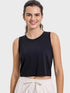 'Vivian' Drawstring Semi Backless Active Tank - Celes Fashion